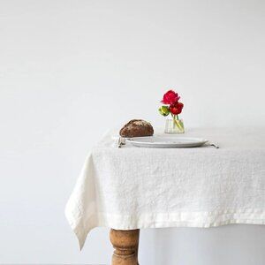 Linen Tales Off‎ White Linen Tablecloth 55"x150"